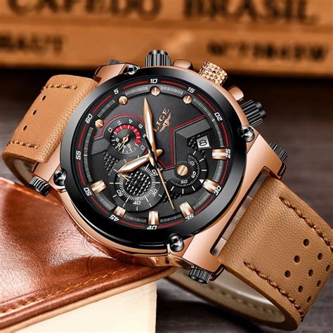 mens watches leather watches|clearance leather watches for men.